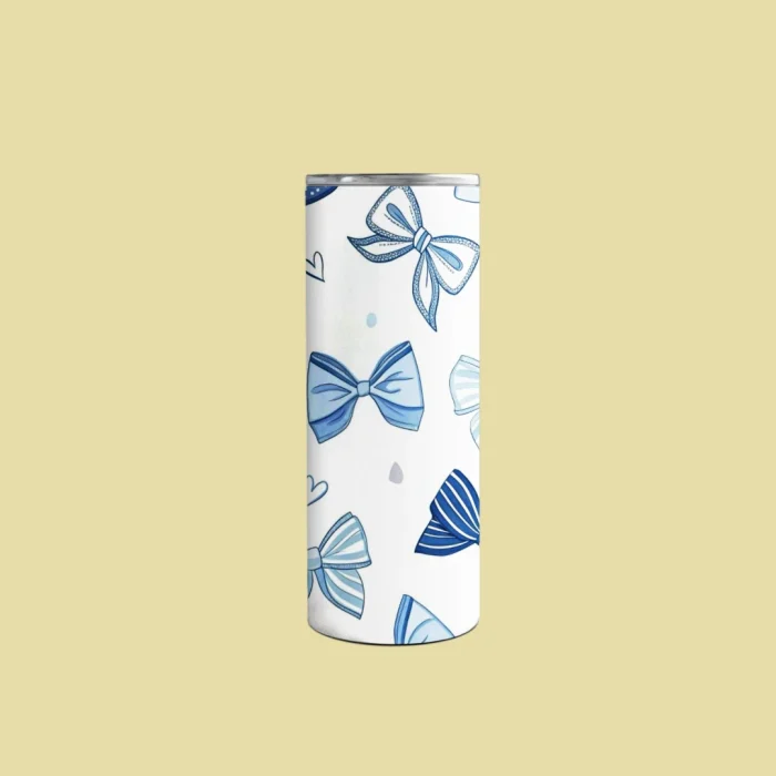 Blue Bows Pattern Cute Tumbler