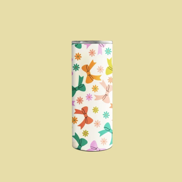 Floral Daisy Bow Tumbler