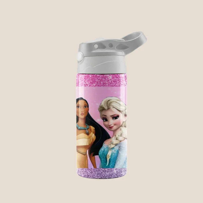 Kids Cup Disney Princess Elsa, Moana, Rapunzel & Anna Glitter Princess