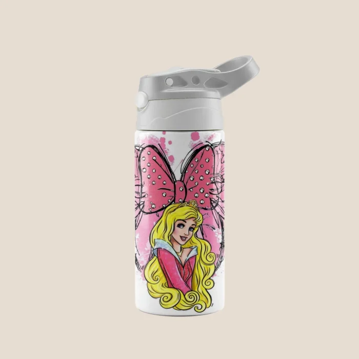 Kids Cup Sleeping Beauty Princess Aurora – Pink Minnie Bow