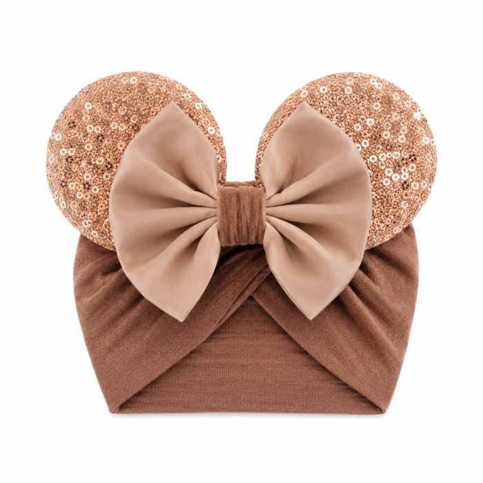 Nude Glitter Mouse Ears Baby Headband
