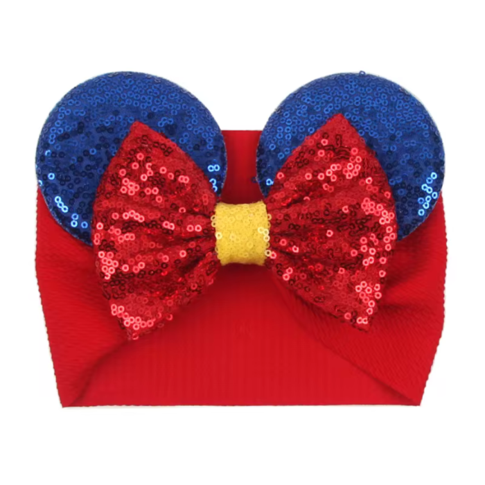 Princess Blue & Red Ears Baby Headband