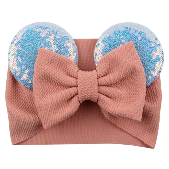 Pink Blue Mouse Ears Baby Headband