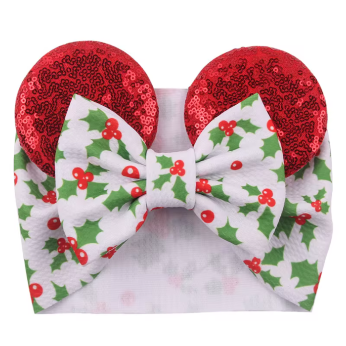 Holly Mouse Ears Baby Headband
