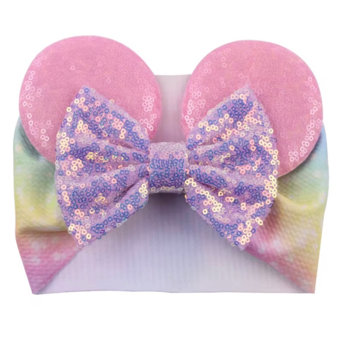 Pastel Mouse Ears Bow Baby Headband