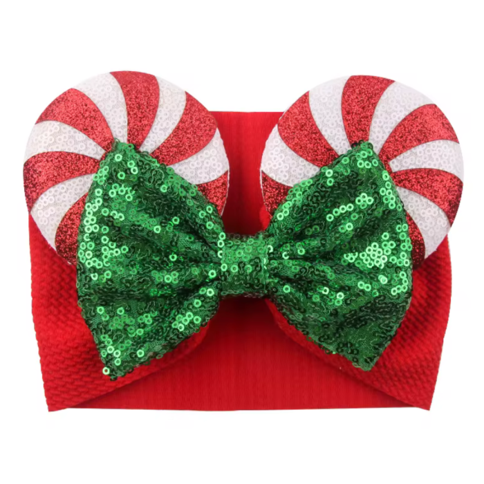 Candy Cane Mouse Ears Baby Headband