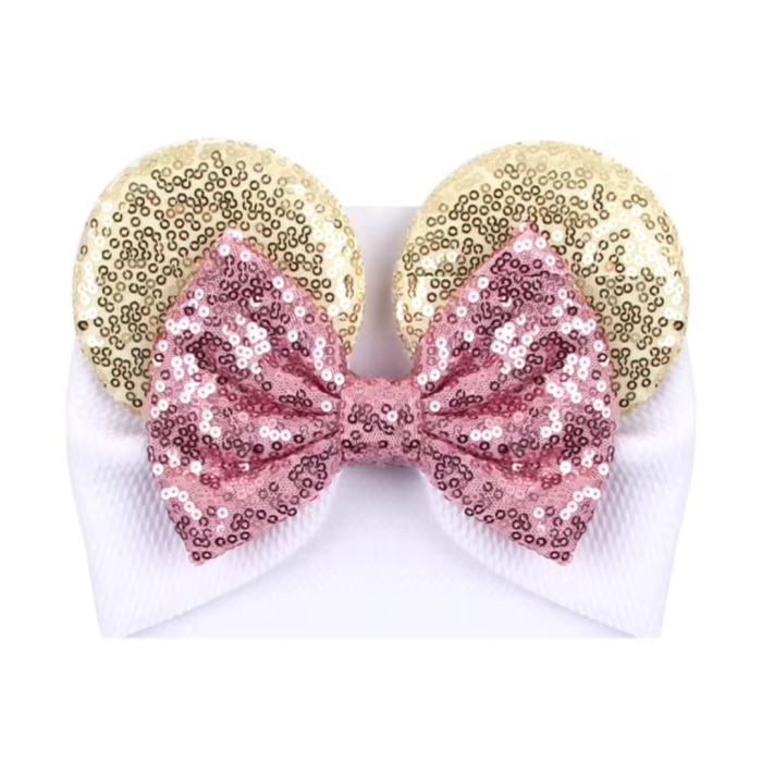 Rose Gold Mouse Ears Baby Headband
