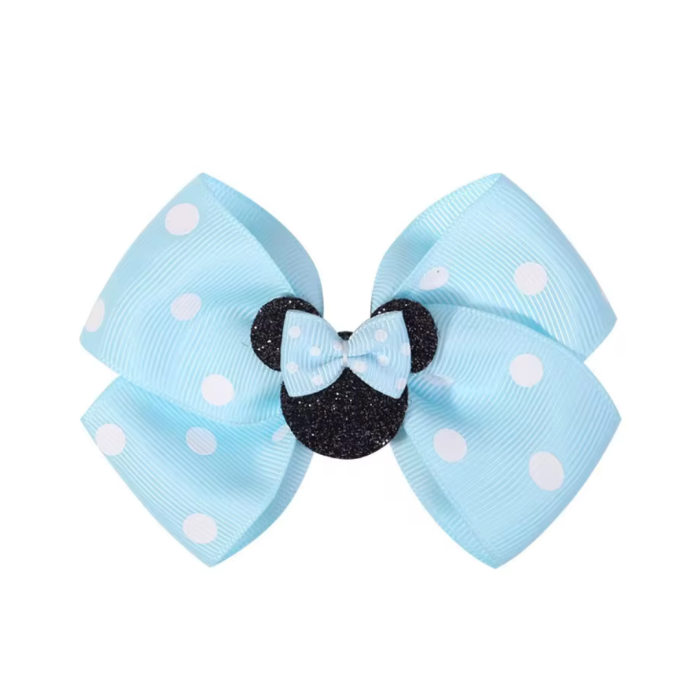 Blue Polka Mouse Bow Hairclip