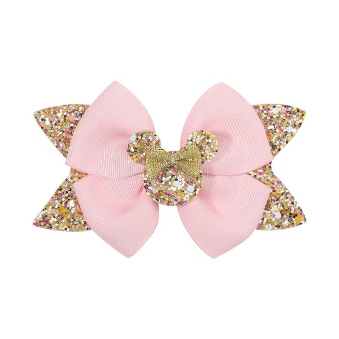 Pink Gold Bow Hairclip