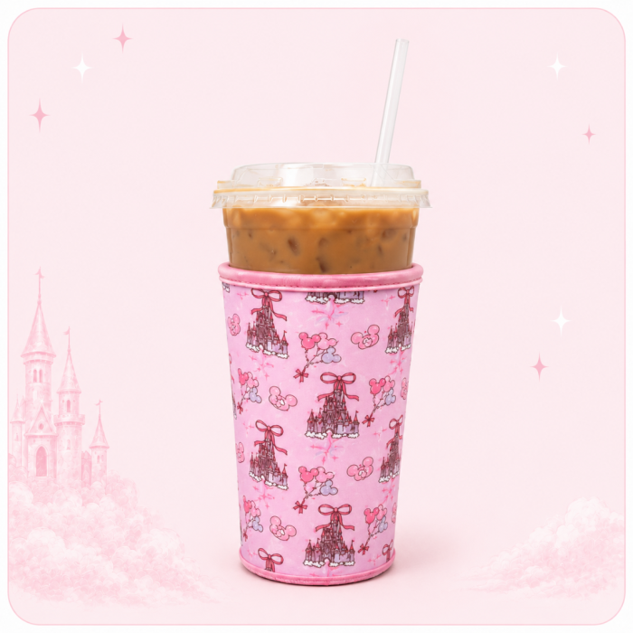 Pink Castle Iced Coffee Koozie