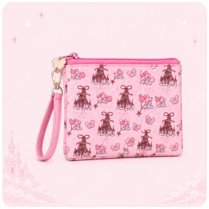 Pink Castle Wristlet Pouch