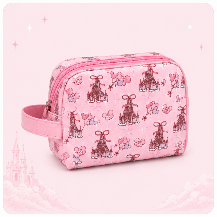 Pink Castle Makeup Bag