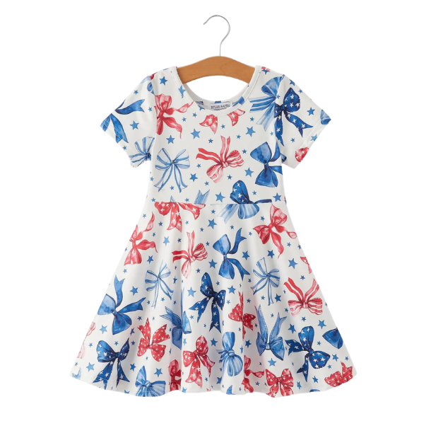 Patriotic Bow Girls Dress