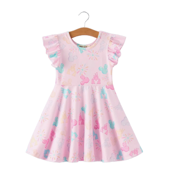 Pastel Disney Castle Girls Dress