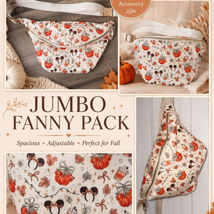 Autumn Pumpkin Print Crossbody Belt Bag
